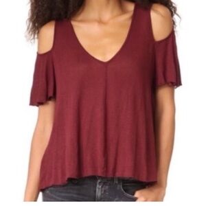 Free People Cold Shoulder Flowy Top, Size L